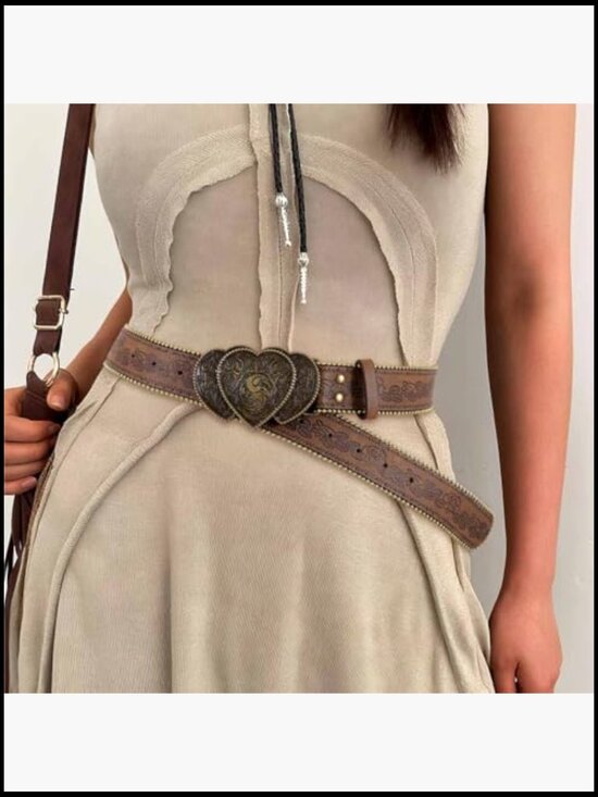 Western Belt with Floral Embossed Buckle for Jeans main image 6